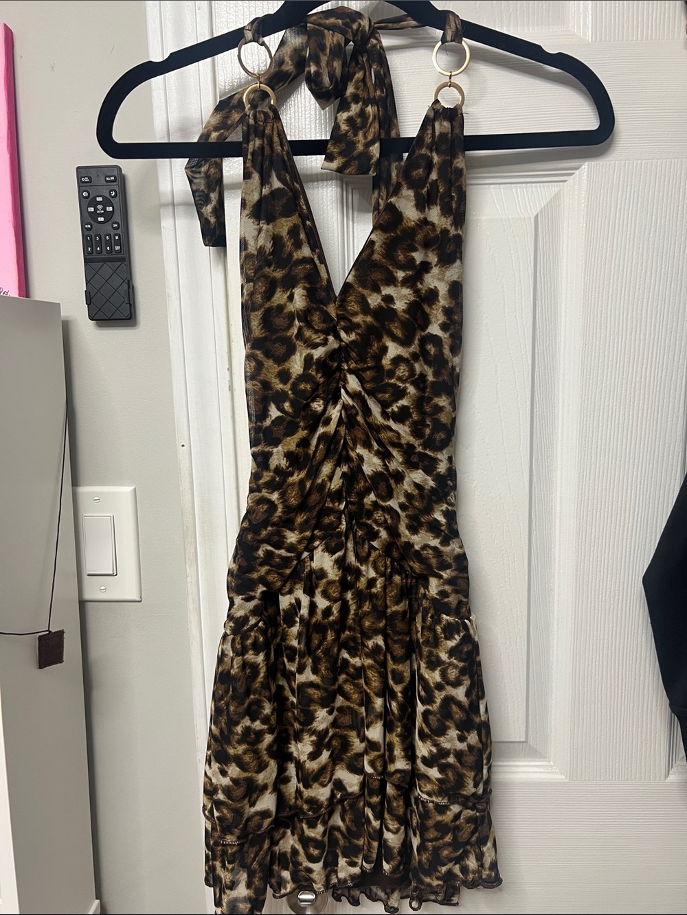 Leopard Print Halter Dress